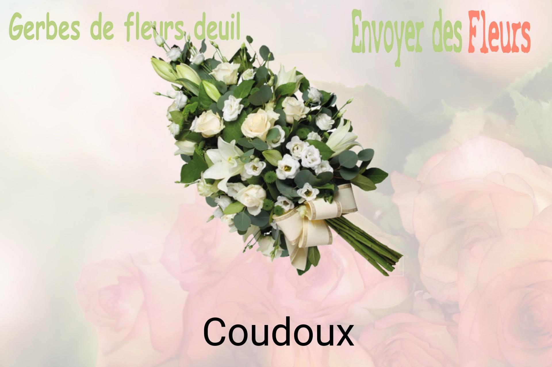 Gerbe de fleurs de deuil livrée à Coudoux